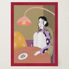 Woman Sitting at Table Wall Art Print-Skudaboo