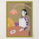 Woman Sitting at Table Wall Art Print-Skudaboo