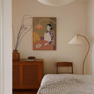 Woman Sitting at Table Wall Art Print-Skudaboo