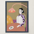 Woman Sitting at Table Wall Art Print-Skudaboo