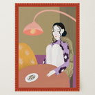 Woman Sitting at Table Wall Art Print-Skudaboo
