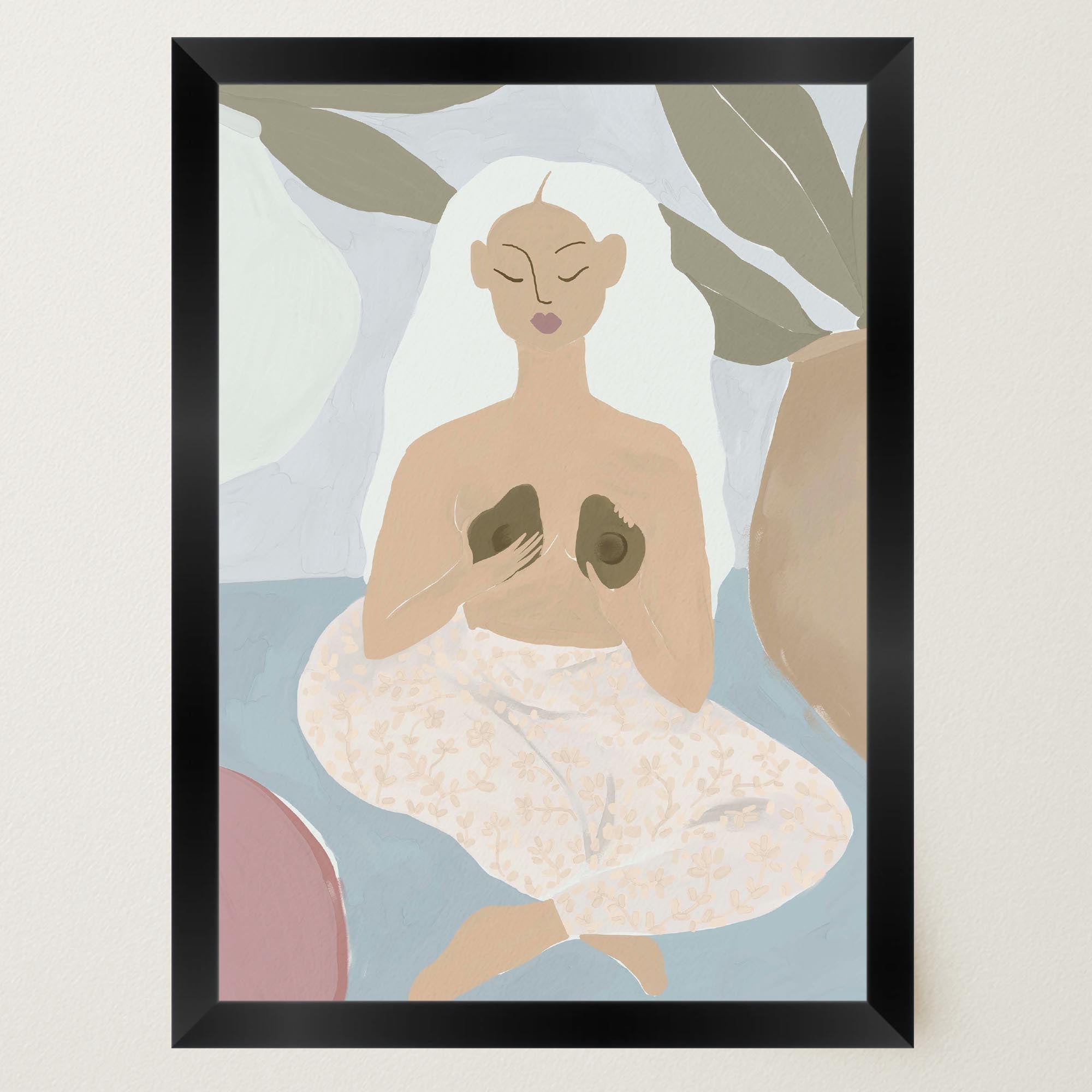 Woman with Avocados Wall Art Print-Skudaboo