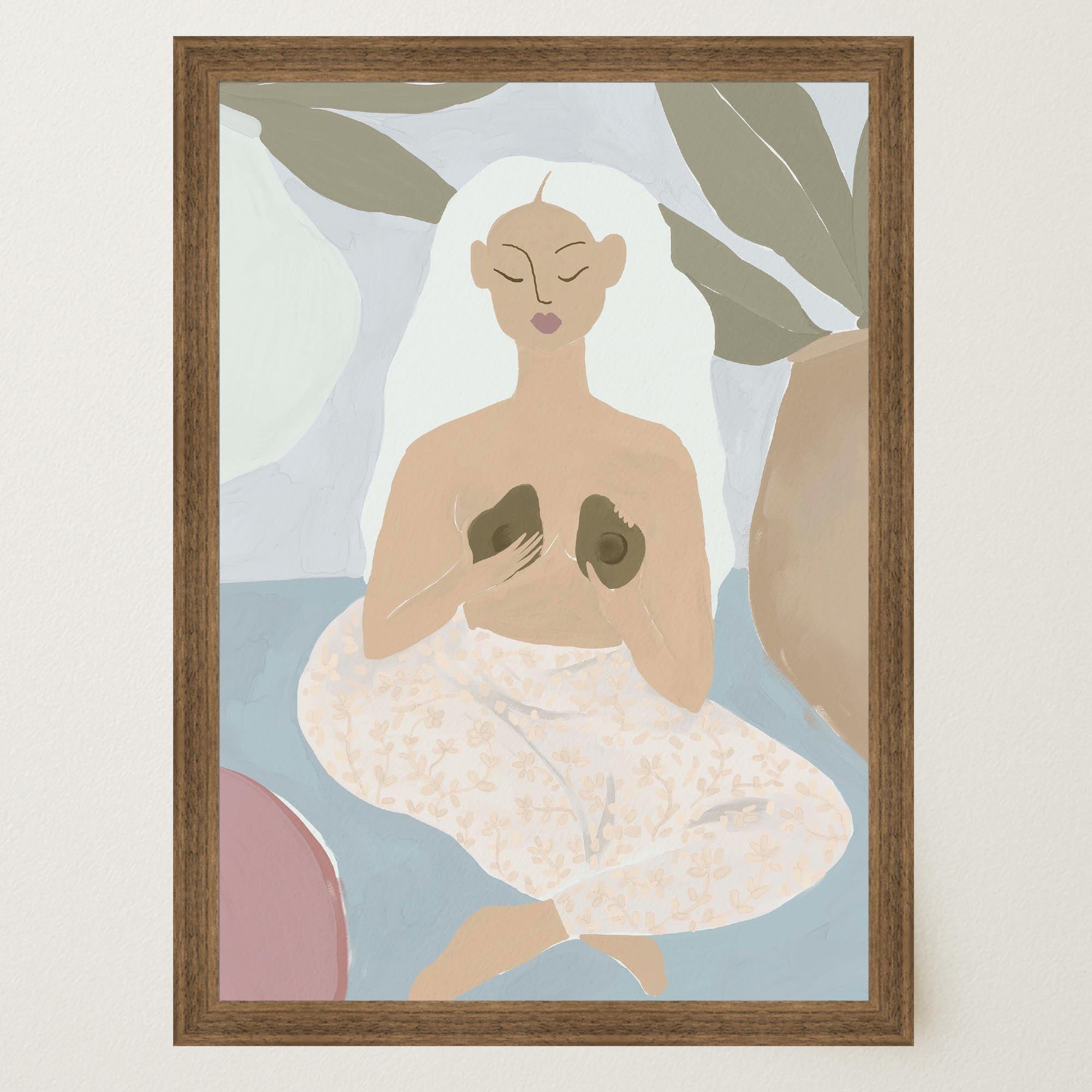 Woman with Avocados Wall Art Print-Skudaboo