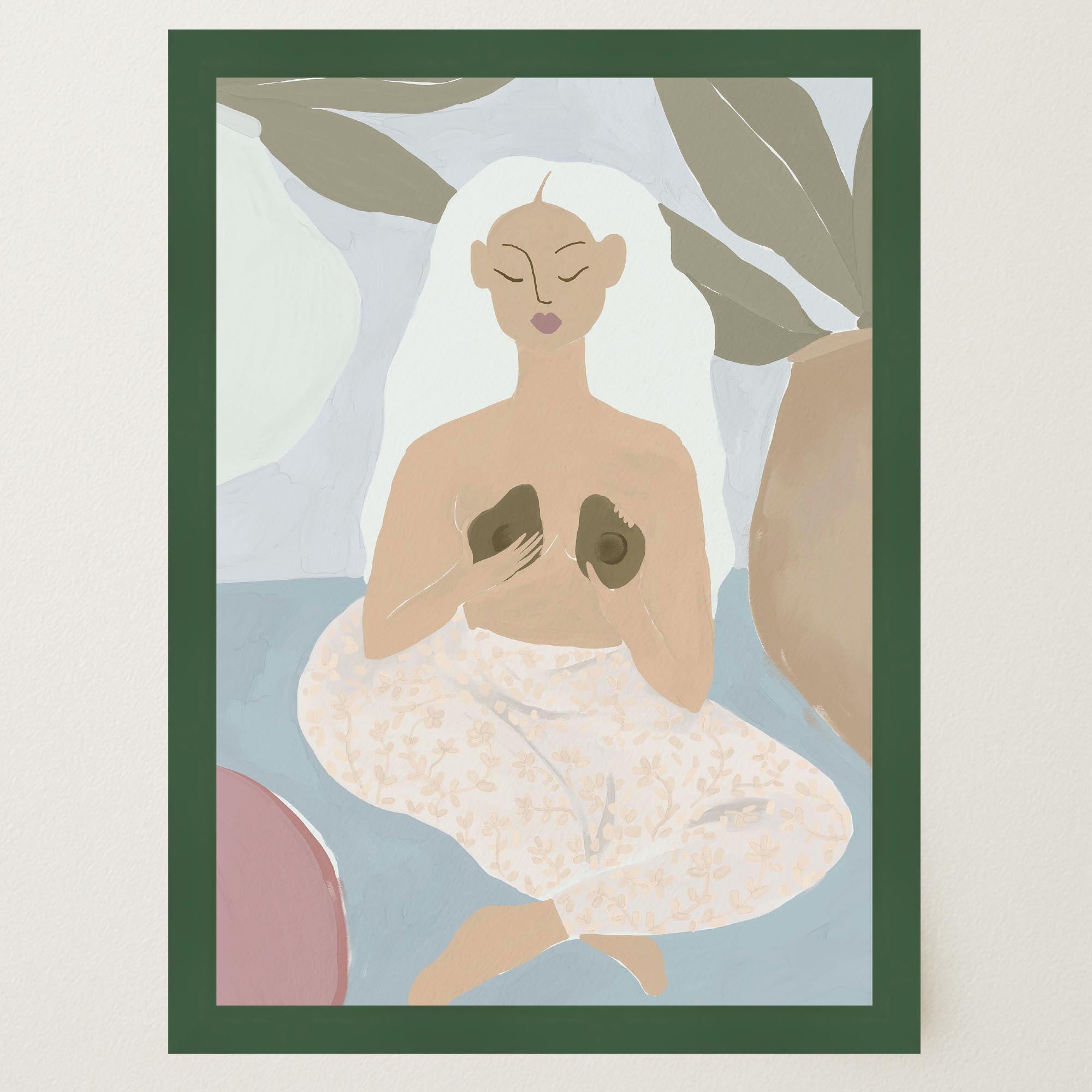 Woman with Avocados Wall Art Print-Skudaboo