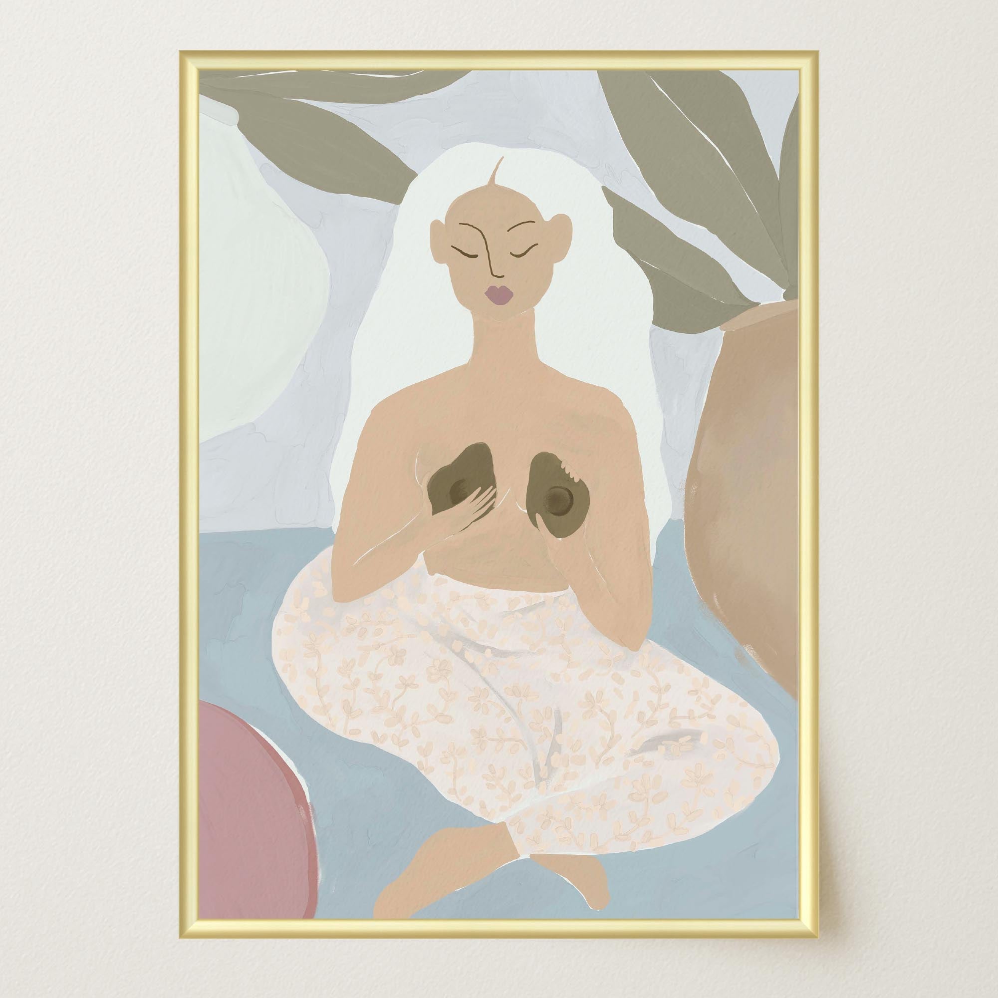 Woman with Avocados Wall Art Print-Skudaboo