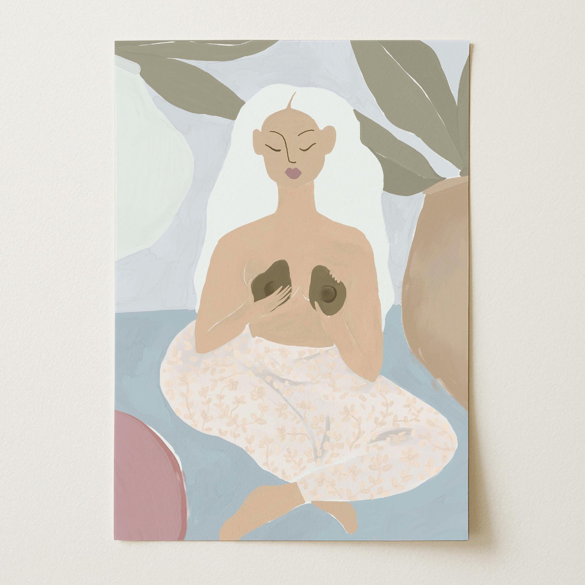 Woman with Avocados Wall Art Print-Skudaboo
