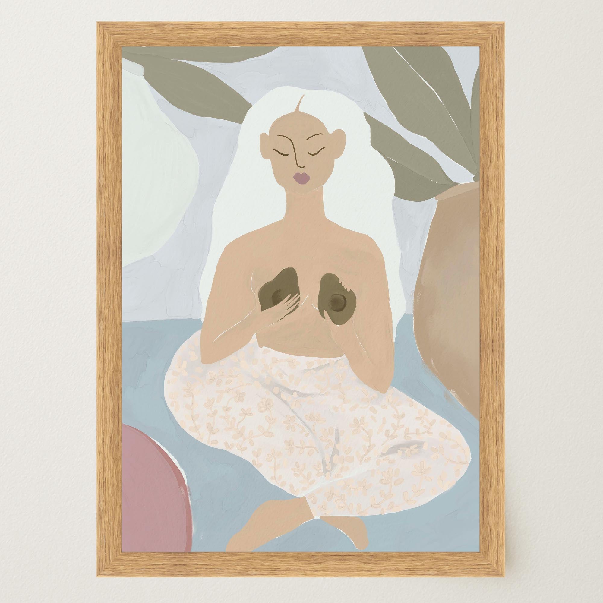 Woman with Avocados Wall Art Print-Skudaboo