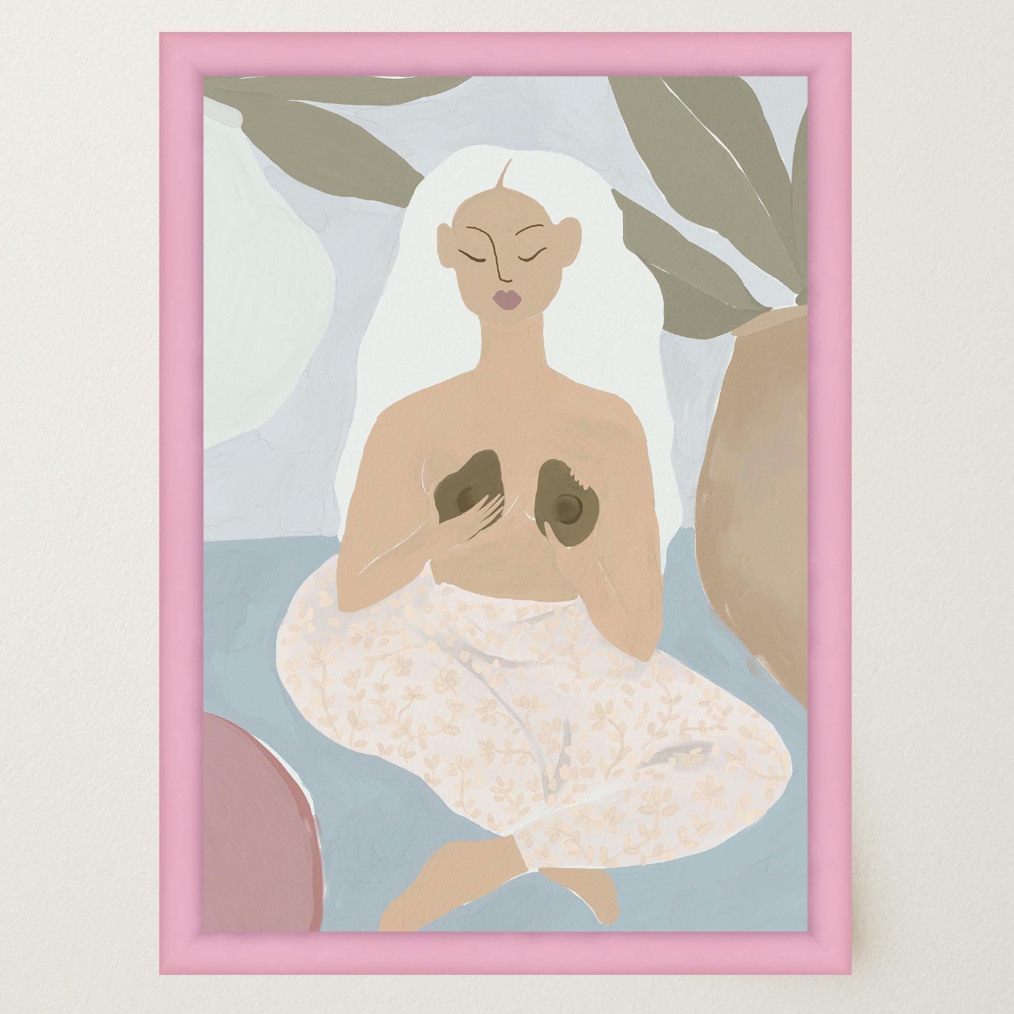 Woman with Avocados Wall Art Print-Skudaboo