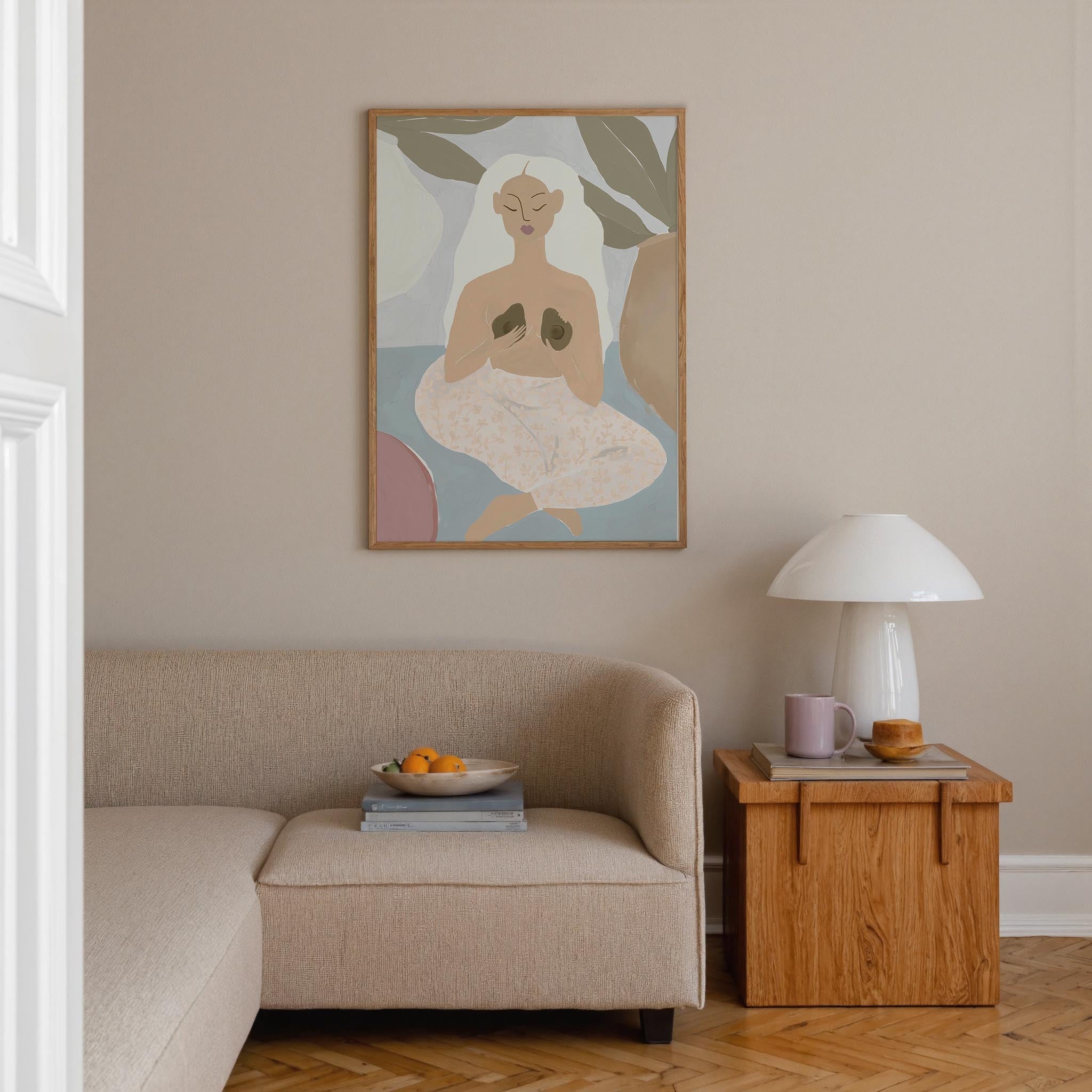 Woman with Avocados Wall Art Print-Skudaboo