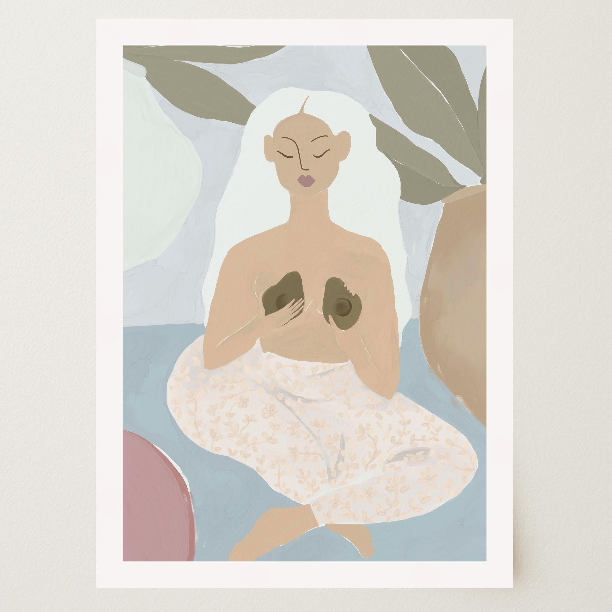 Woman with Avocados Wall Art Print-Skudaboo