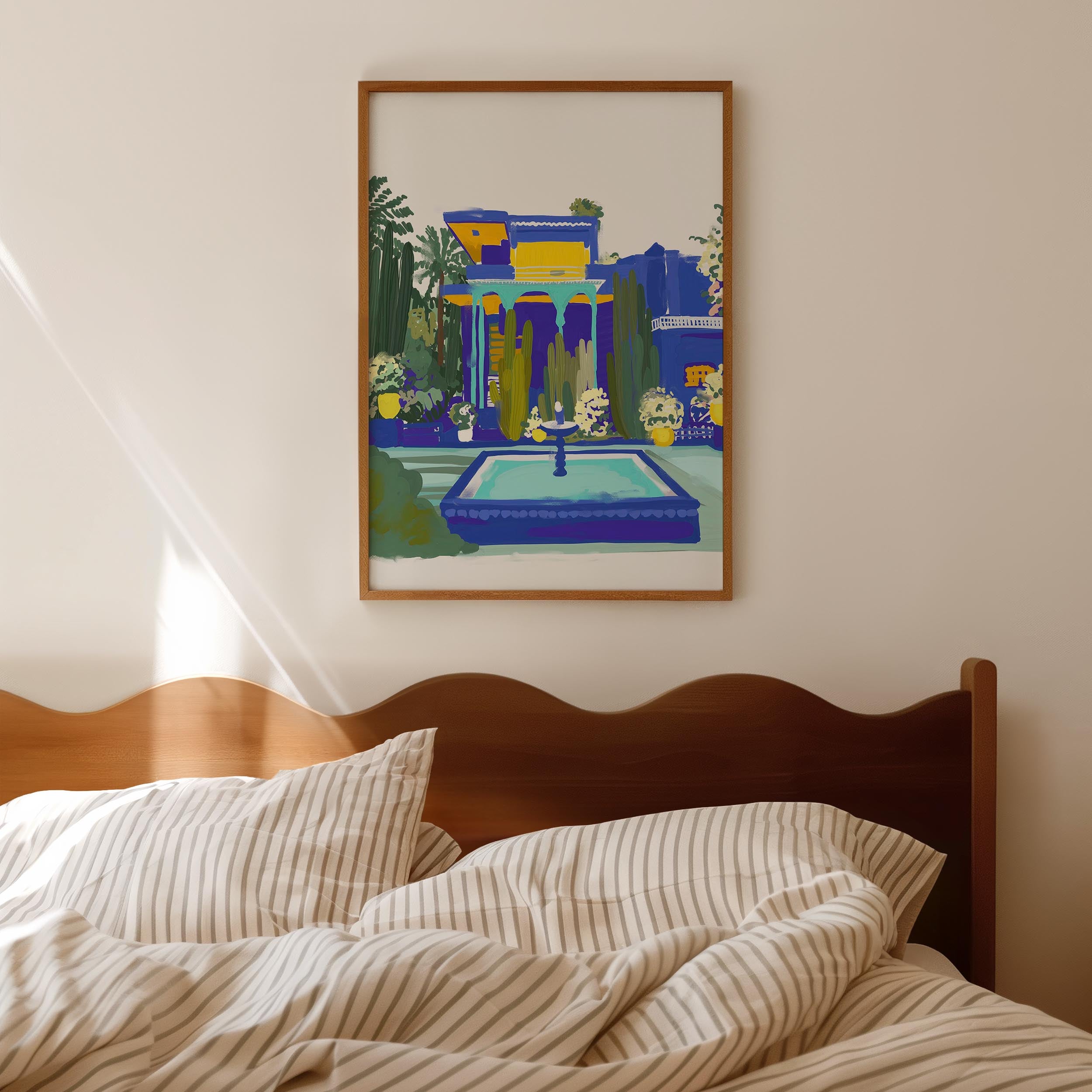Majorelle Garden Inspired Blue Landscape Wall Art Print-Skudaboo