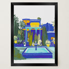 Majorelle Garden Inspired Blue Landscape Wall Art Print-Skudaboo