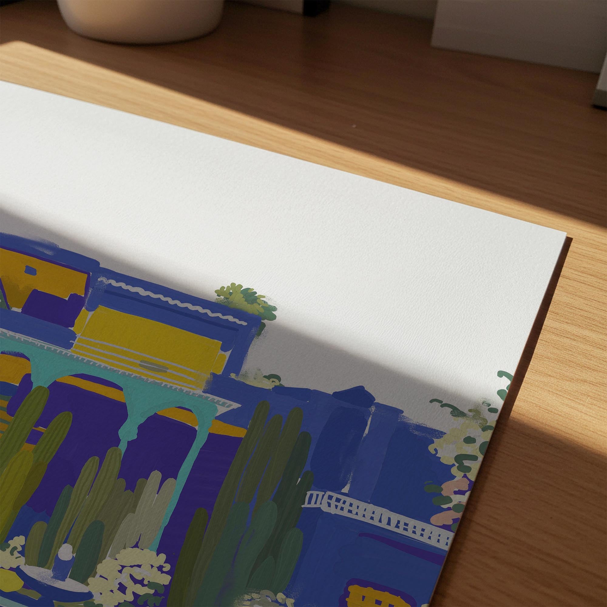 Majorelle Garden Inspired Blue Landscape Wall Art Print-Skudaboo