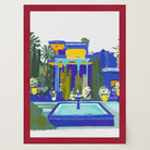 Majorelle Garden Inspired Blue Landscape Wall Art Print-Skudaboo