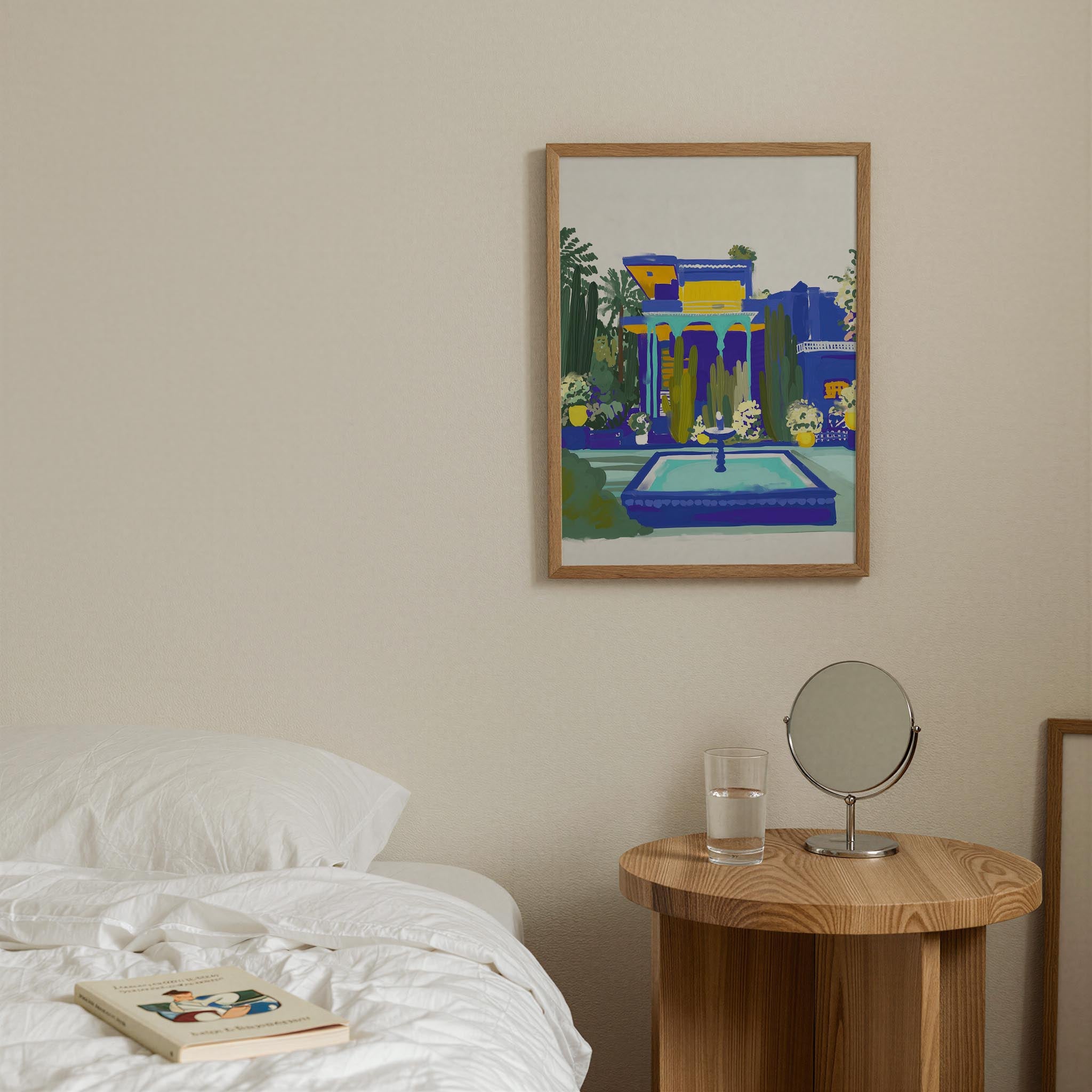 Majorelle Garden Inspired Blue Landscape Wall Art Print-Skudaboo