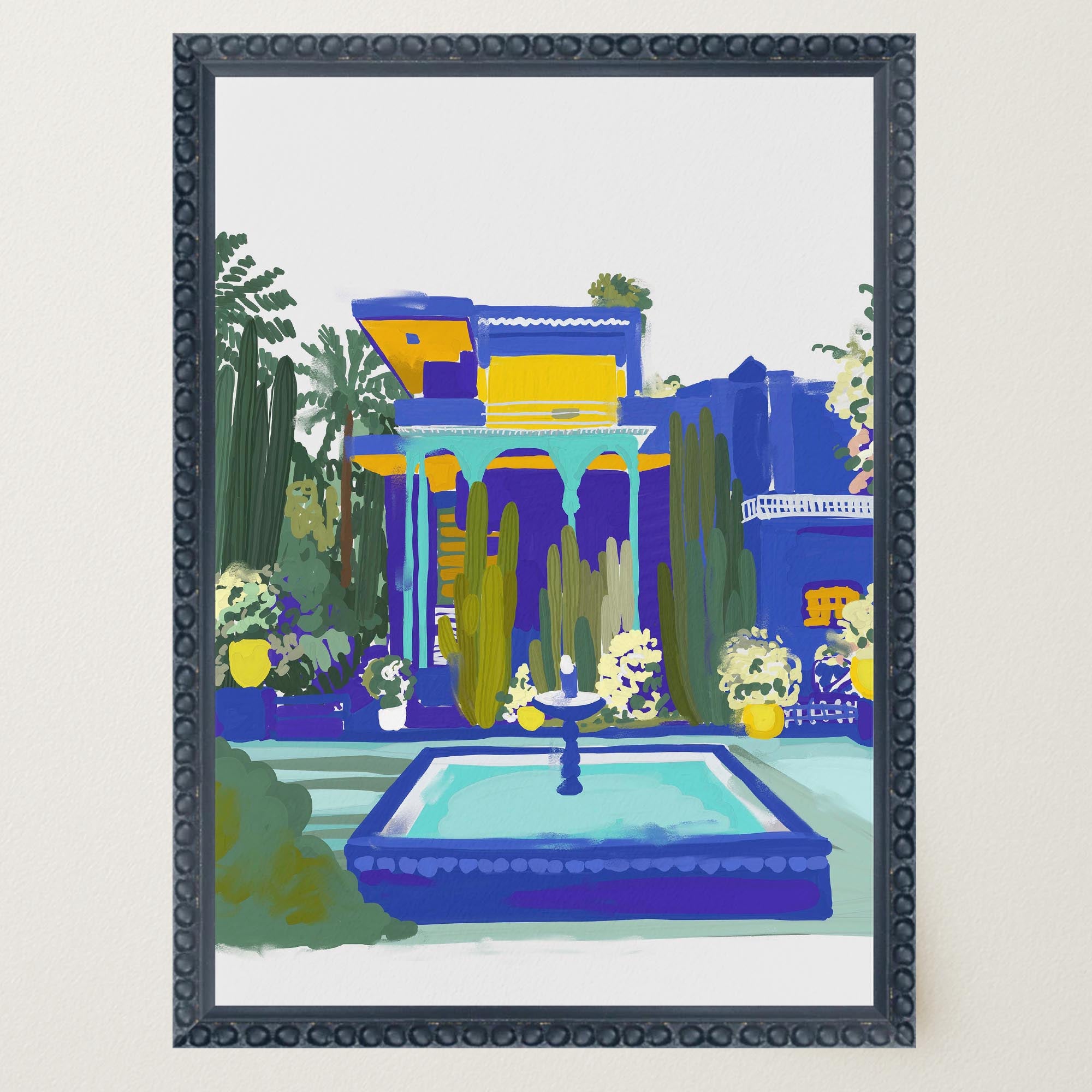 Majorelle Garden Inspired Blue Landscape Wall Art Print-Skudaboo