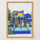 Majorelle Garden Inspired Blue Landscape Wall Art Print-Skudaboo