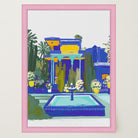 Majorelle Garden Inspired Blue Landscape Wall Art Print-Skudaboo