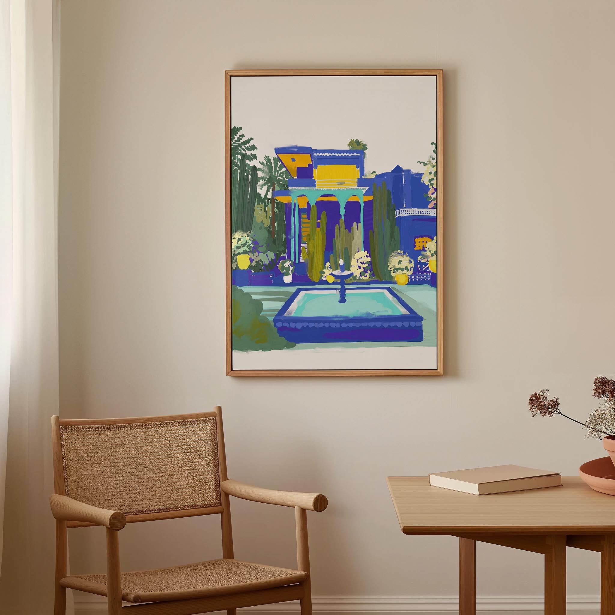 Majorelle Garden Inspired Blue Landscape Wall Art Print-Skudaboo