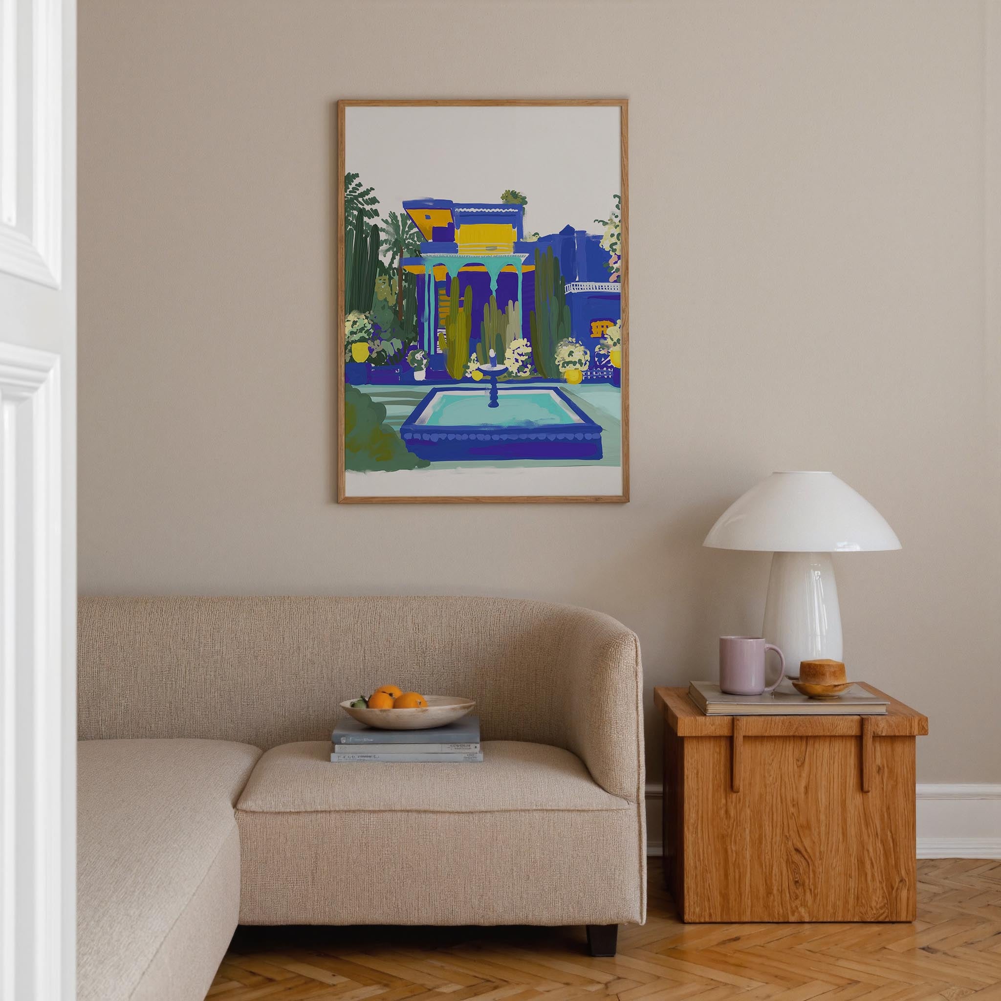 Majorelle Garden Inspired Blue Landscape Wall Art Print-Skudaboo