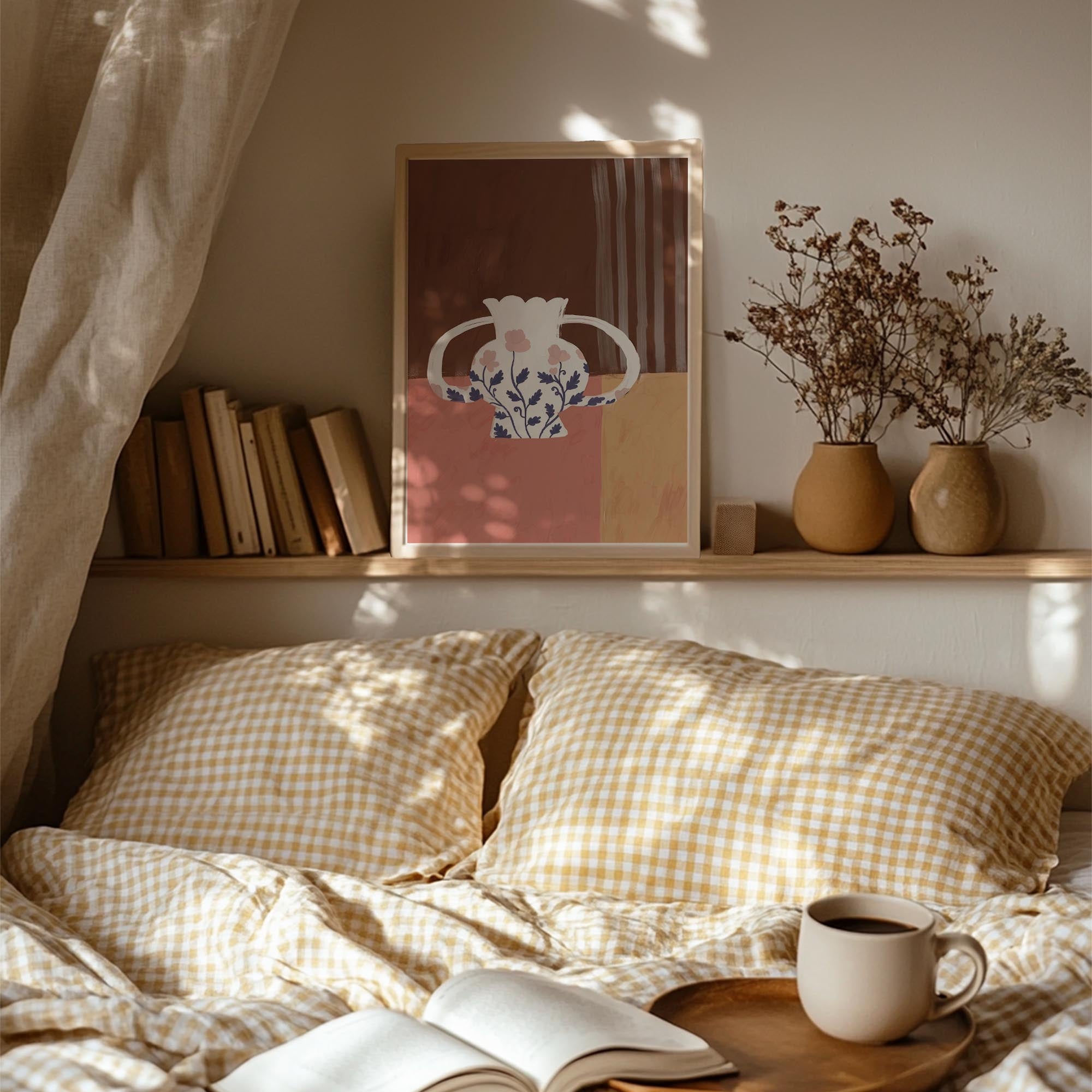 Floral Vase Still Life Wall Art Print-Skudaboo
