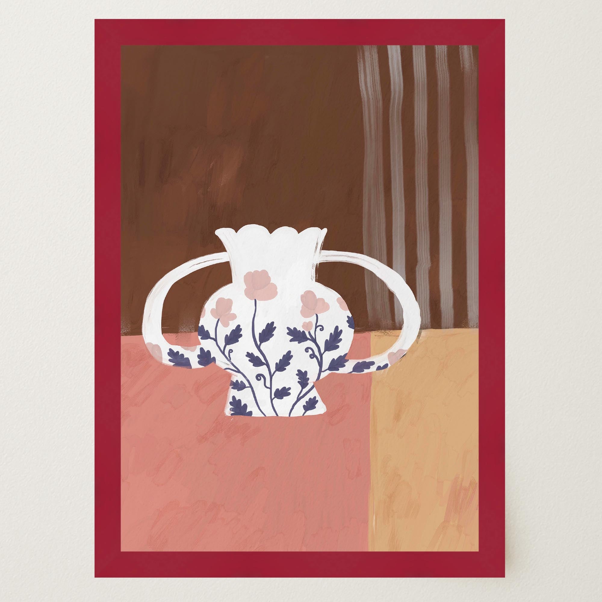 Floral Vase Still Life Wall Art Print-Skudaboo