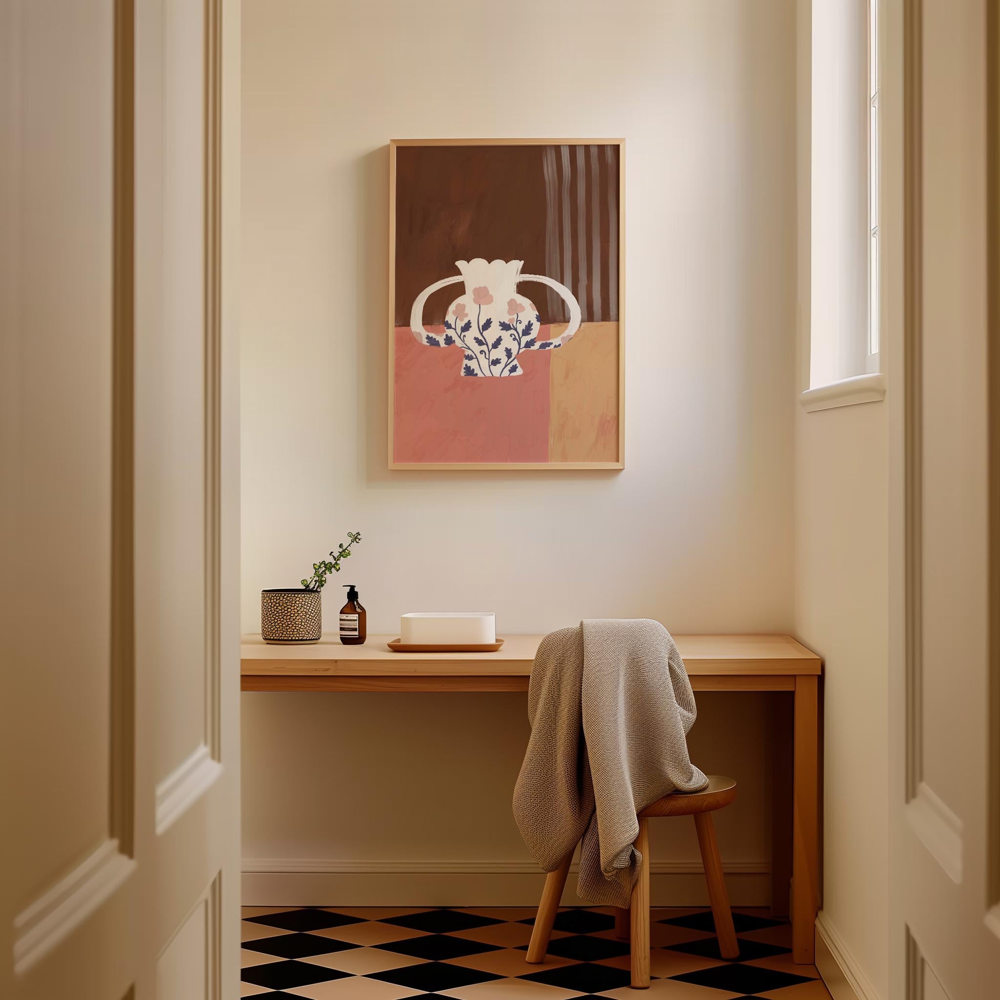 Floral Vase Still Life Wall Art Print-Skudaboo