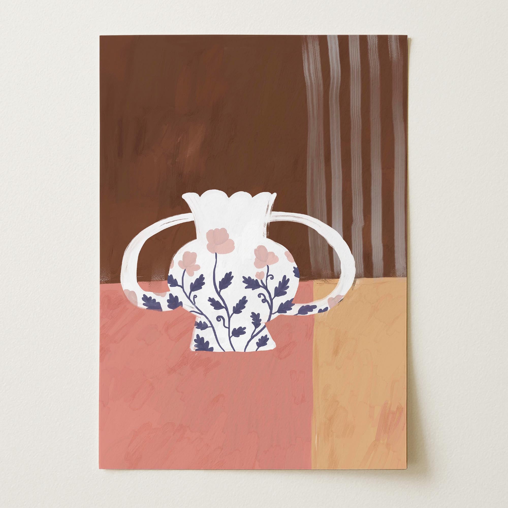 Floral Vase Still Life Wall Art Print-Skudaboo