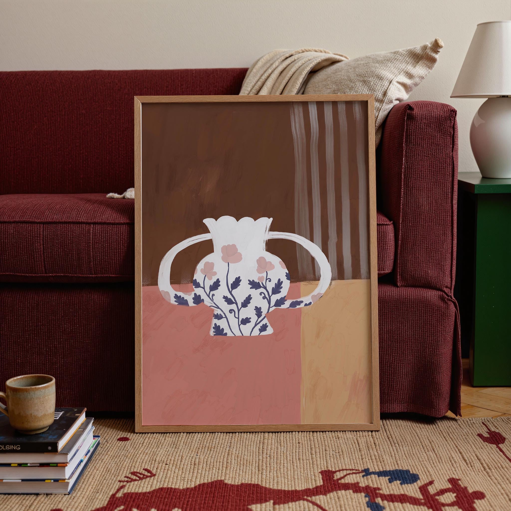 Floral Vase Still Life Wall Art Print-Skudaboo