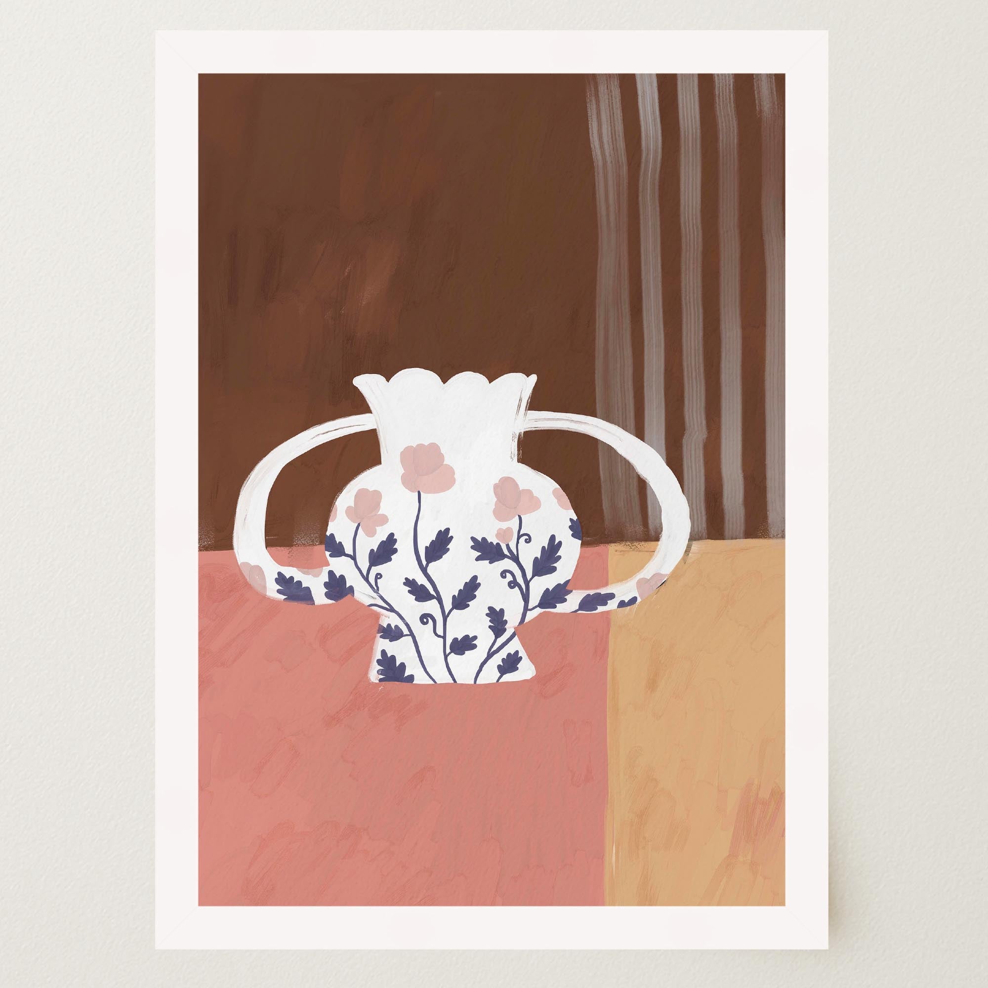 Floral Vase Still Life Wall Art Print-Skudaboo