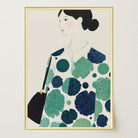 Woman in Green Pattern Dress Portrait Wall Art Print-Skudaboo