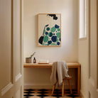 Woman in Green Pattern Dress Portrait Wall Art Print-Skudaboo