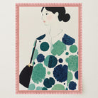 Woman in Green Pattern Dress Portrait Wall Art Print-Skudaboo