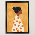 Woman in Polka Dot Dress Portrait Wall Art Print-Skudaboo