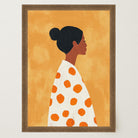 Woman in Polka Dot Dress Portrait Wall Art Print-Skudaboo