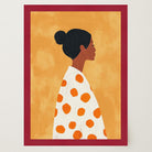 Woman in Polka Dot Dress Portrait Wall Art Print-Skudaboo