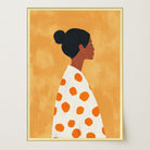 Woman in Polka Dot Dress Portrait Wall Art Print-Skudaboo