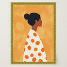Woman in Polka Dot Dress Portrait Wall Art Print-Skudaboo