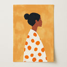 Woman in Polka Dot Dress Portrait Wall Art Print-Skudaboo