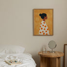 Woman in Polka Dot Dress Portrait Wall Art Print-Skudaboo