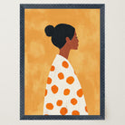 Woman in Polka Dot Dress Portrait Wall Art Print-Skudaboo