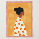 Woman in Polka Dot Dress Portrait Wall Art Print-Skudaboo