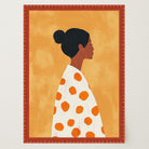Woman in Polka Dot Dress Portrait Wall Art Print-Skudaboo