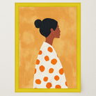 Woman in Polka Dot Dress Portrait Wall Art Print-Skudaboo