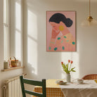 Woman in Pink Portrait Feminine Wall Art Print-Skudaboo