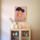 Woman in Pink Portrait Feminine Wall Art Print-Skudaboo