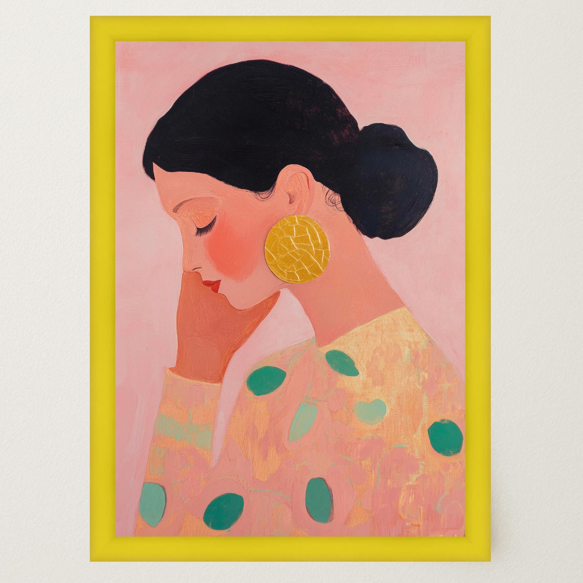 Woman in Pink Portrait Feminine Wall Art Print-Skudaboo