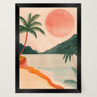 Tropical Beach Sunset Landscape Wall Art Print-Skudaboo