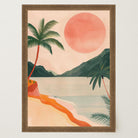 Tropical Beach Sunset Landscape Wall Art Print-Skudaboo