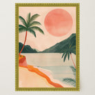 Tropical Beach Sunset Landscape Wall Art Print-Skudaboo